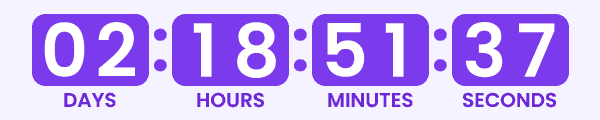 Poppins on rounded cards countdown timer style